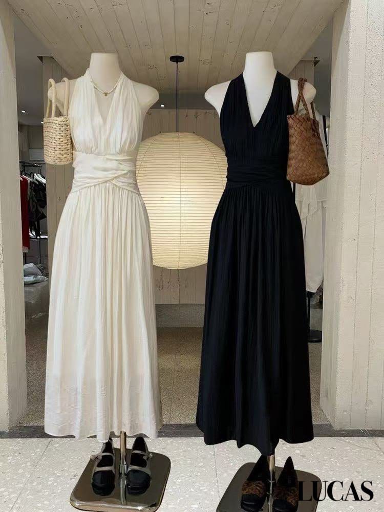 Váy yếm maxi zile eo đan chân xòe cổ tim WGWE_thumbnail_3