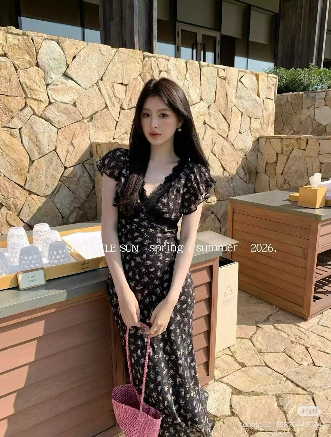 Lucas - Váy hoa tay hến bom phối viền ren chân xòe dáng maxi_thumbnail_10