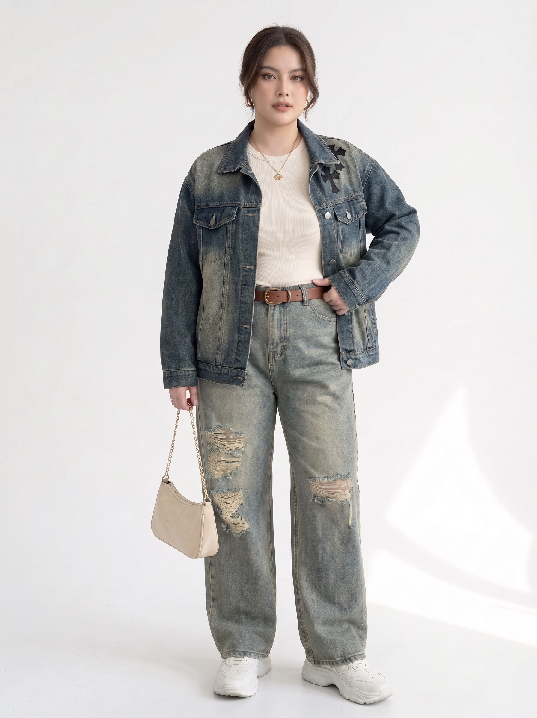 BIGSIZE NỮ - Áo khoác jean FREESIZE 70-90KG T-AJ031