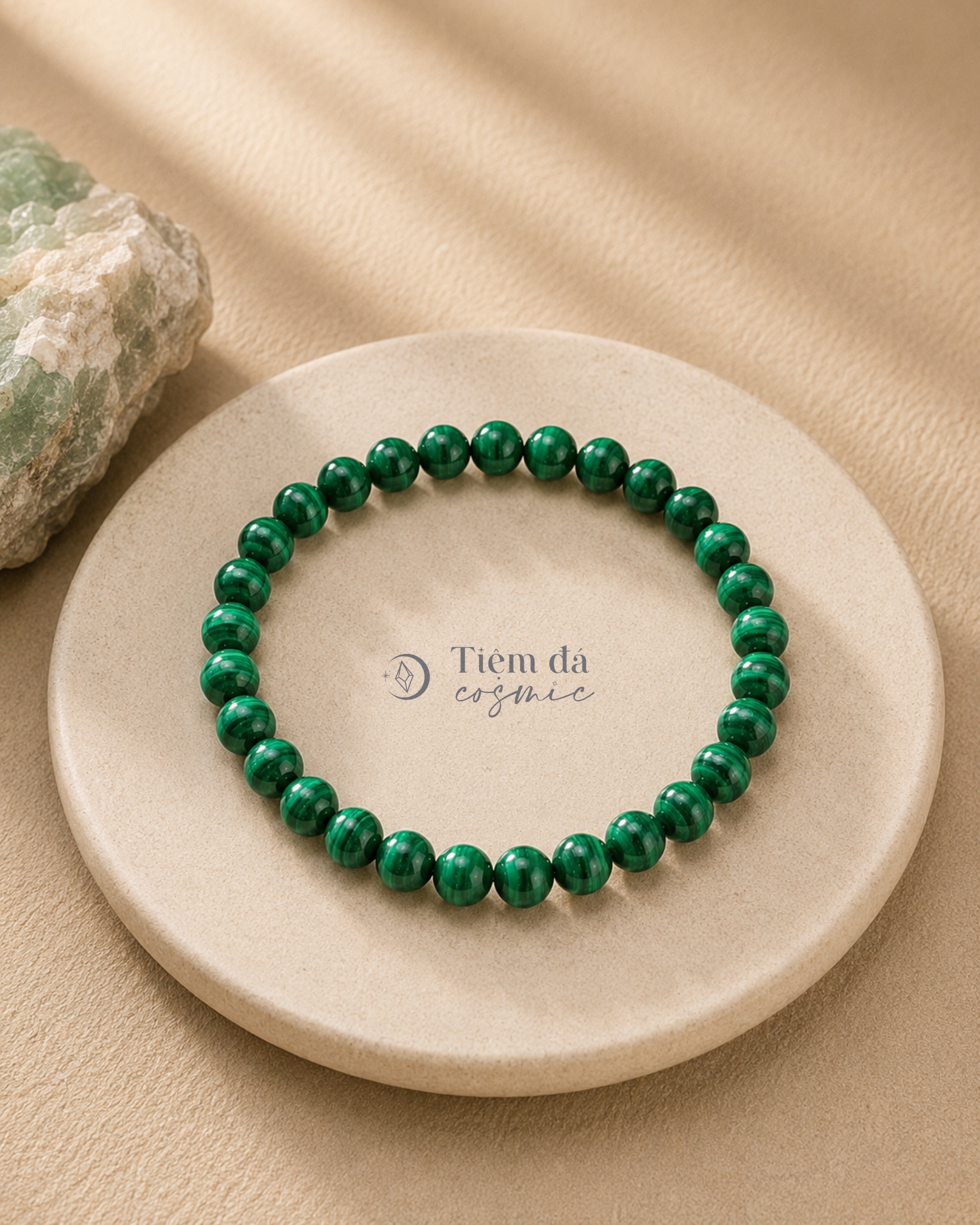 Vòng Đá Lông Công Malachite
