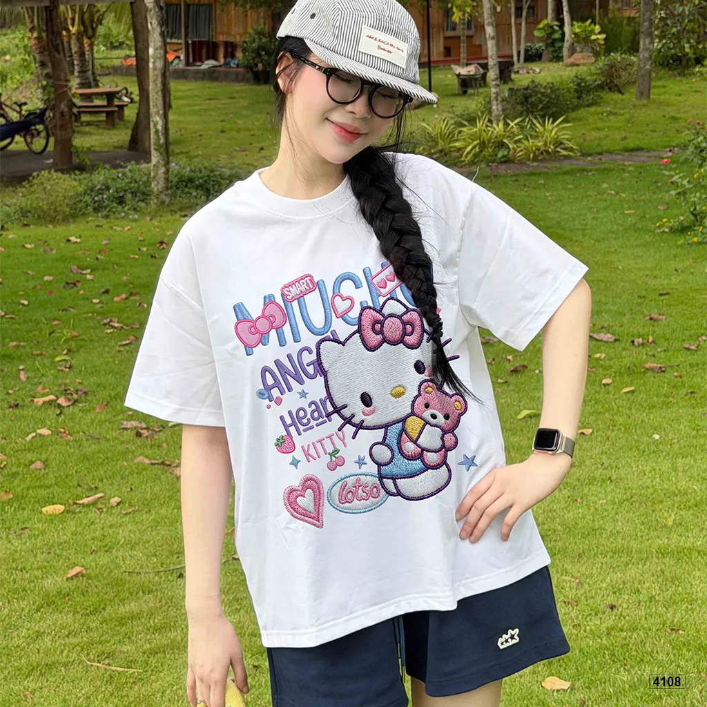 Áo thun nữ form boxy Mèo con đáng yêu Miucho 4108_thumbnail_6