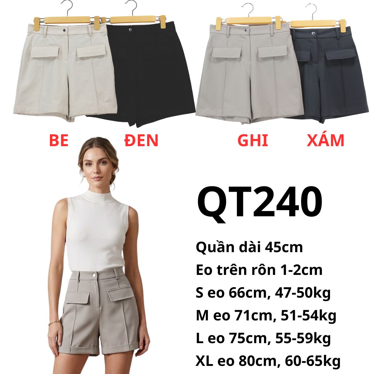 QT240-Quần tây đùi