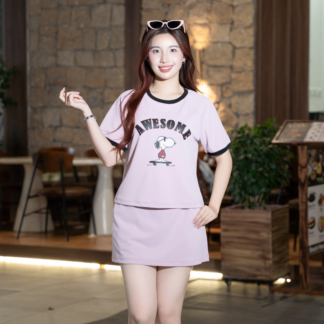 BN51 - Set Bộ Quần Áo Nữ Xuân Hè Áo Thun Phông T-Shirt Chân Váy