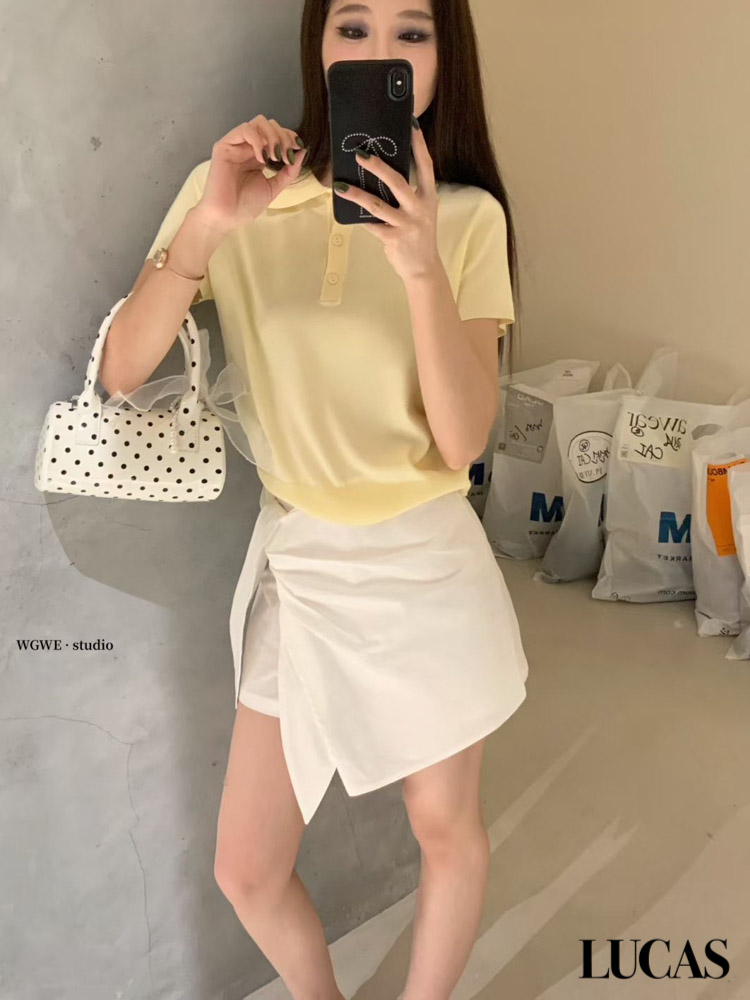 Chân váy dáng A ngắn vạt chéo xếp ly buộc vạt 1 bên_thumbnail_4