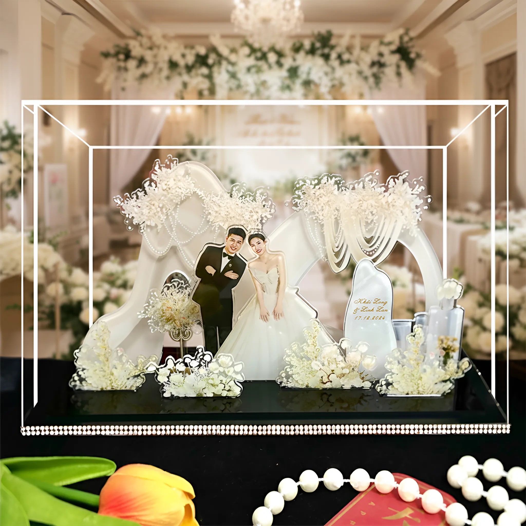 Standee Đám Cưới – Mô Hình Mica 3D Trang Trí, In Ảnh Theo Yêu Cầu, Quà Cưới Decor (Tặng Hộp+ Túi) - Size tính theo chiều ngang_thumbnail_4
