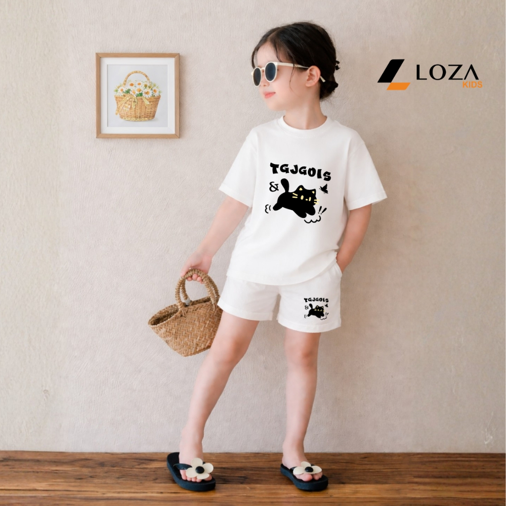 Set bộ bé gái hình mèo đen TGJGOIS - Kids SB652_thumbnail_0