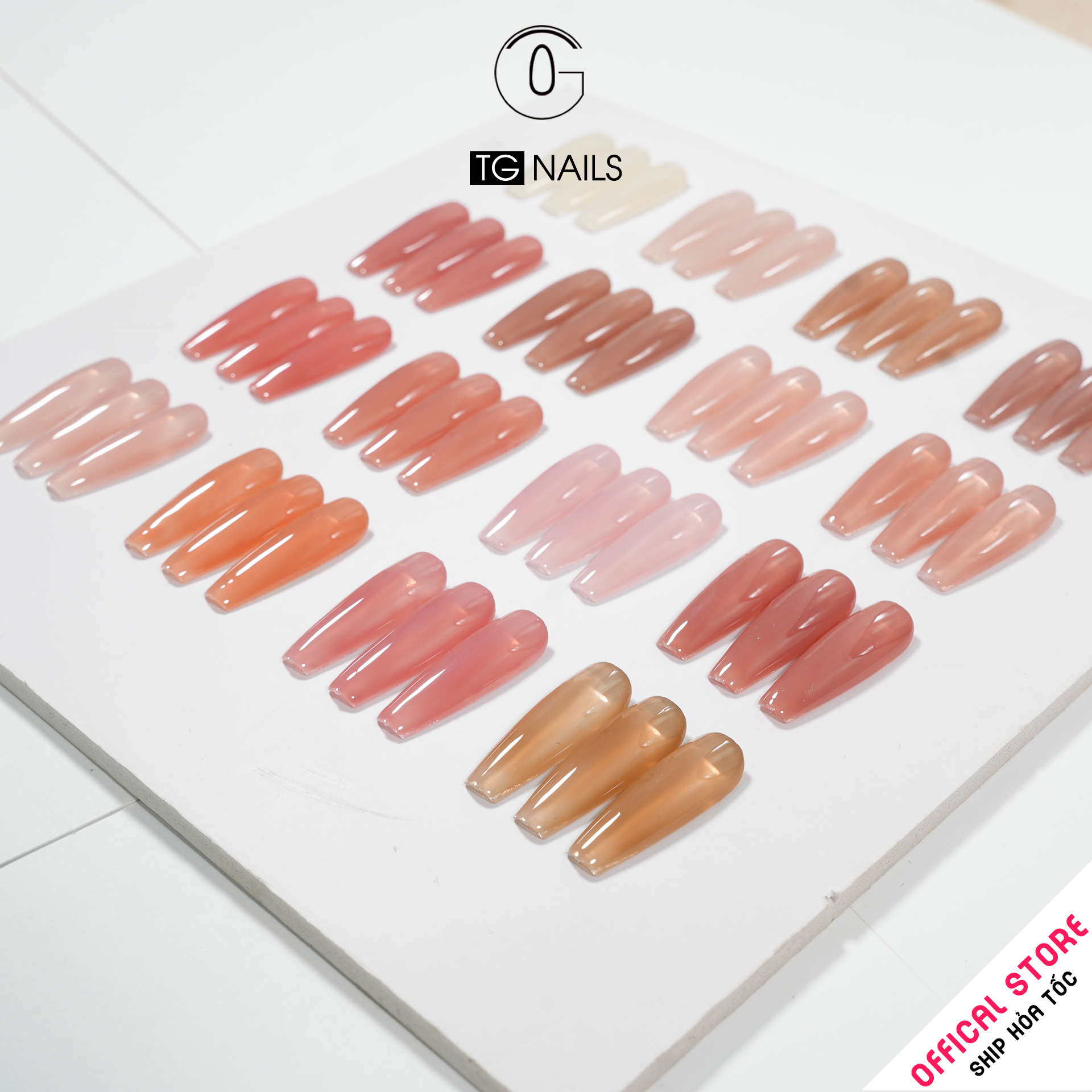 Sơn móng TG Nails gel. Khối lượng tịnh: 10g/ lọ. Nhãn hàng TG nail gel - Com Bo 16 màu Thạch Hồng_thumbnail_2
