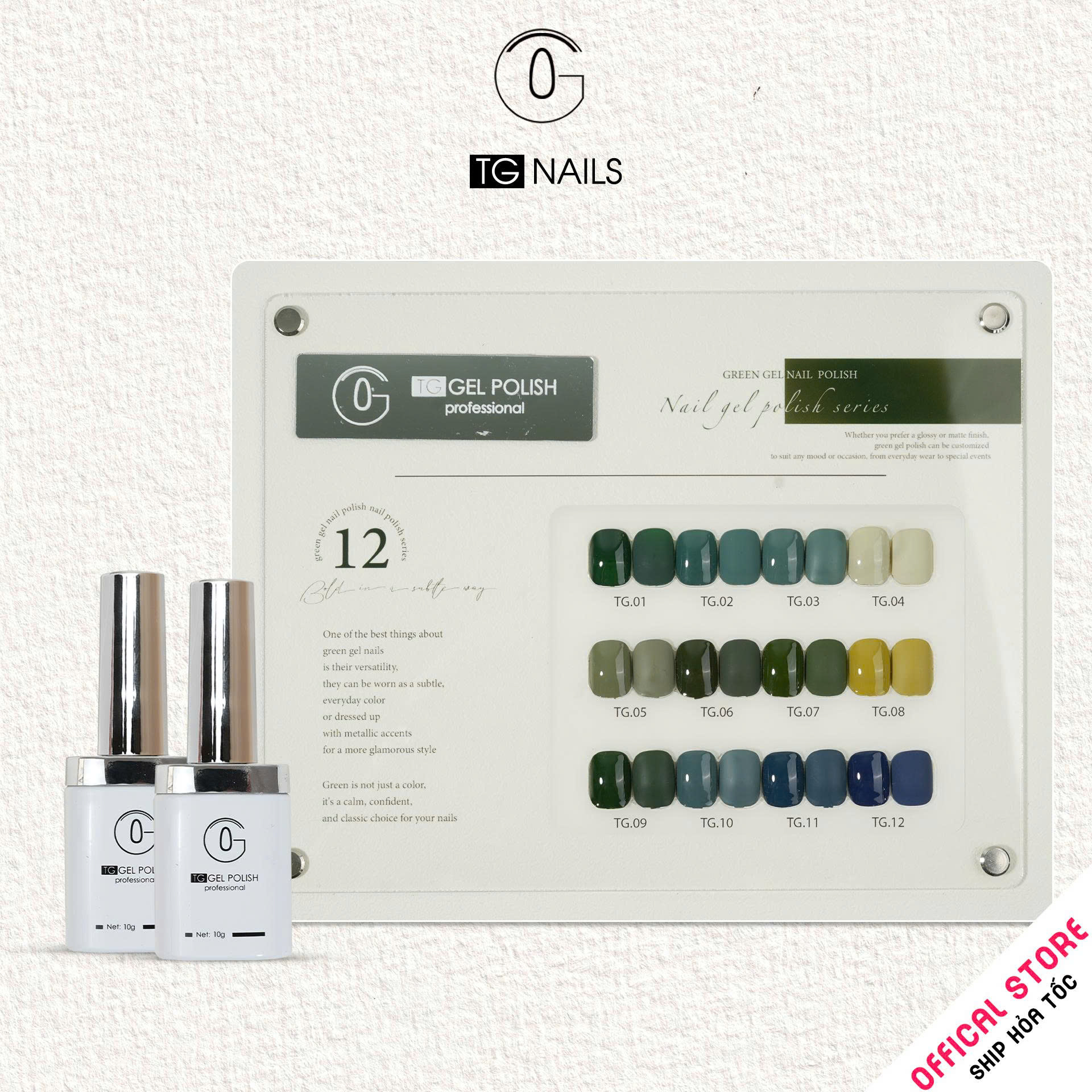 Combo 12 màu sơn gel Xanh kèm bảng màu