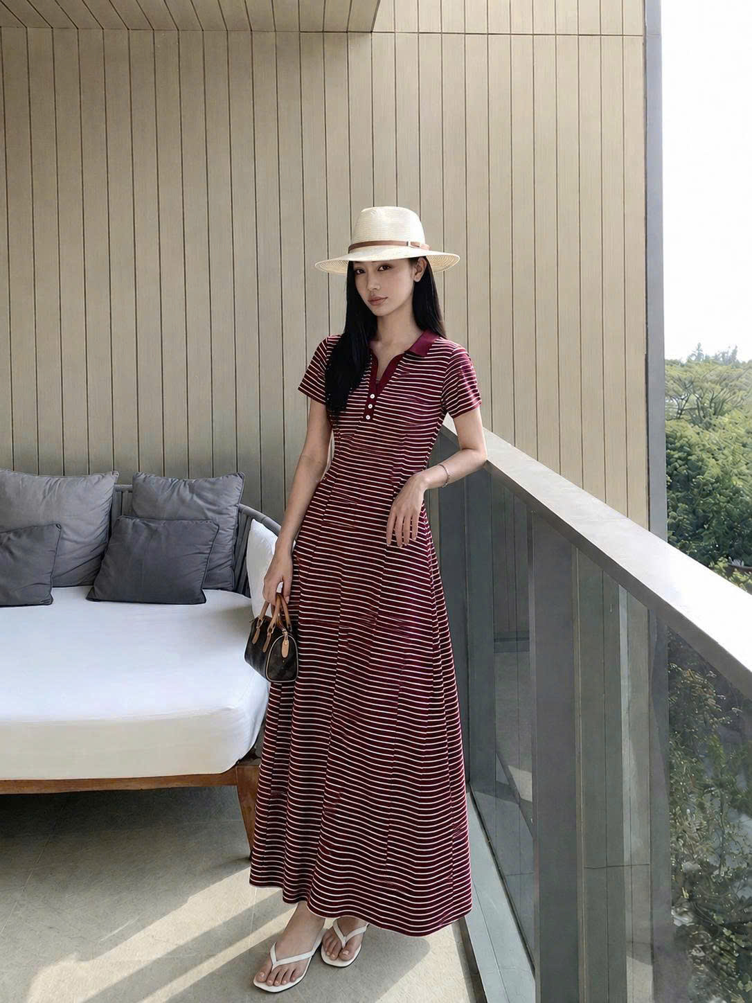 E760 ĐẦM POLO MIDI MẬN PHỐI KẺ_thumbnail_7