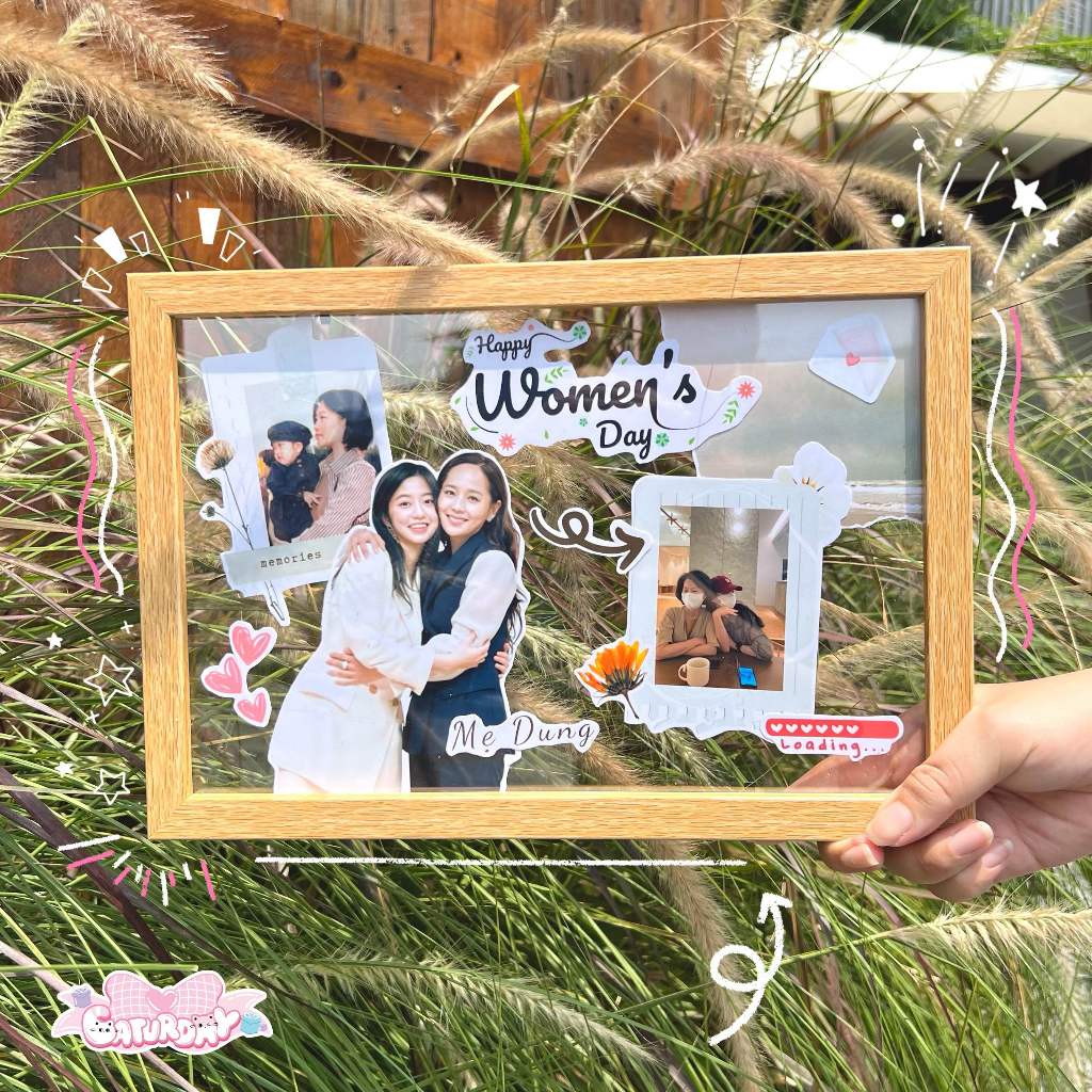 Khung ảnh TRONG SUỐT Happy Women's Day tặng mẹ, bà, cô giáo, người thân, bạn bè