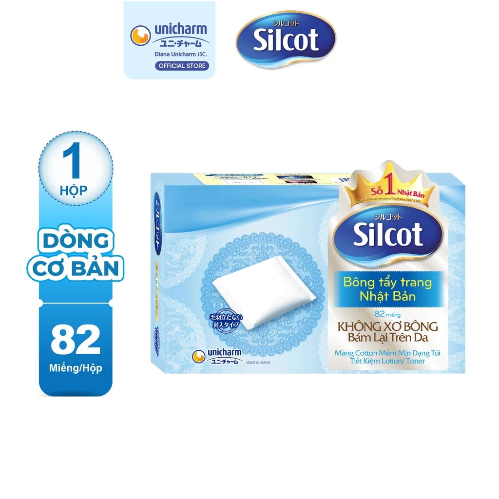 [SILCOT] Bông tẩy trang Silcot Nhật Bản 82 miếng (xanh dương nhạt)