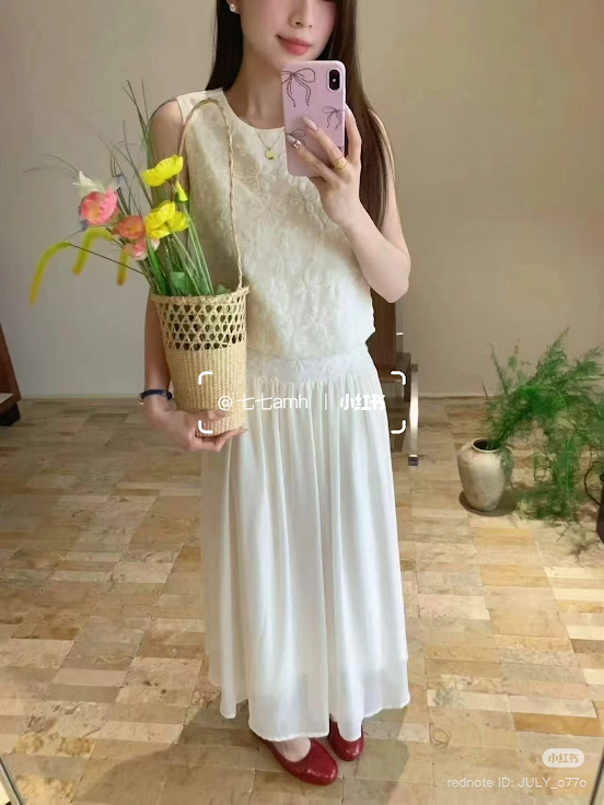 Lucas - Set áo zile ren hoa nổi + chân váy xòe voan cạp ren bản lớn_thumbnail_6