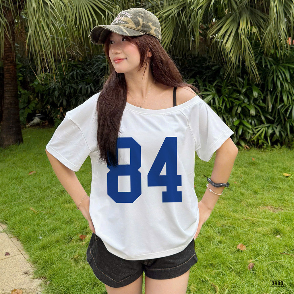 Áo thun nữ lệch vai form rộng streetwear Miucho 3900_thumbnail_6