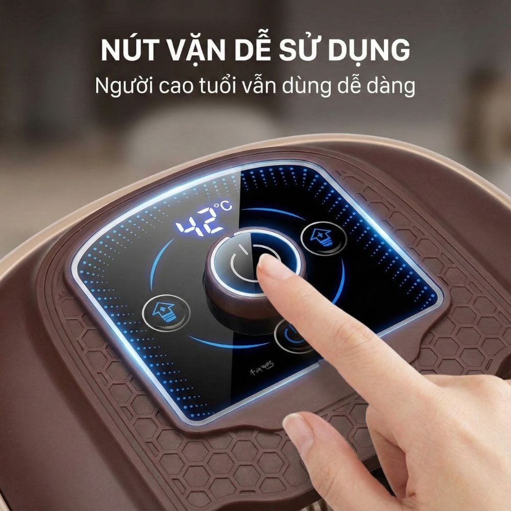 Bồn Ngâm Chân Massage Sục Khí KACHI MK440 - Tự Động Giữ Nước Ấm, Có Khay Thảo Dược_thumbnail_6