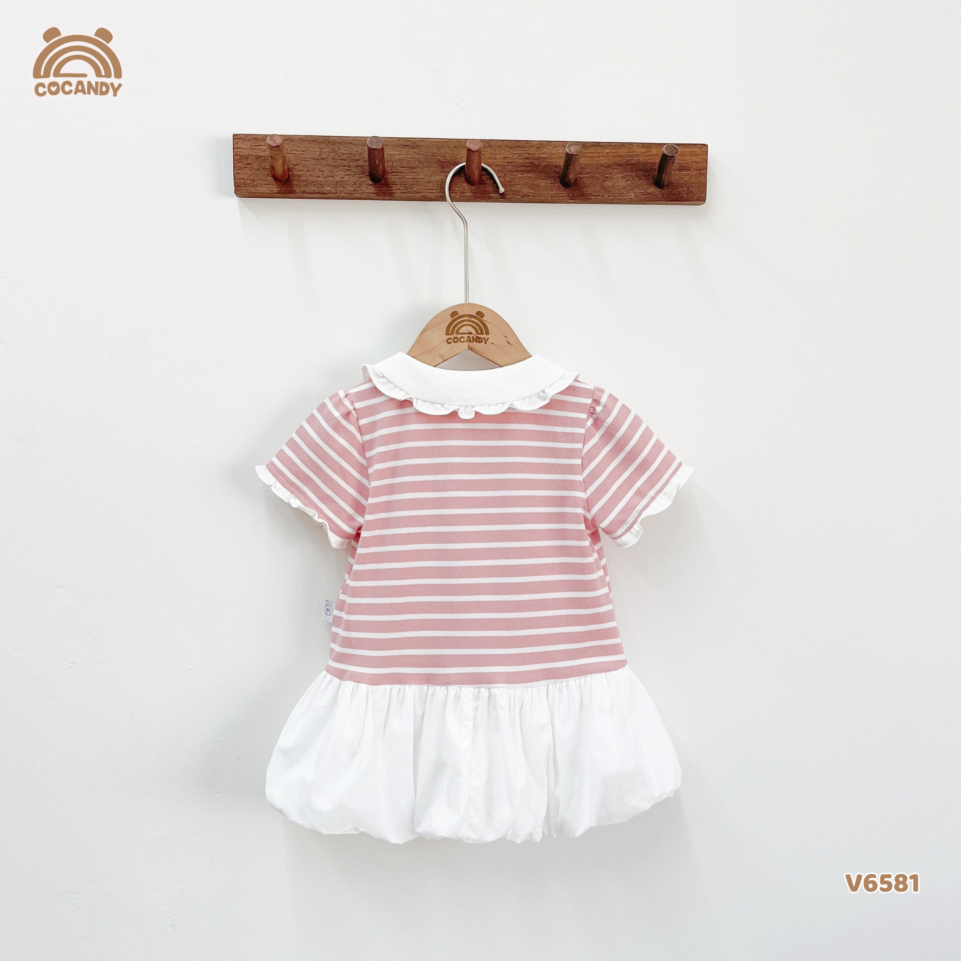 Váy cộc polo kẻ HỒNG form bí_thumbnail_5