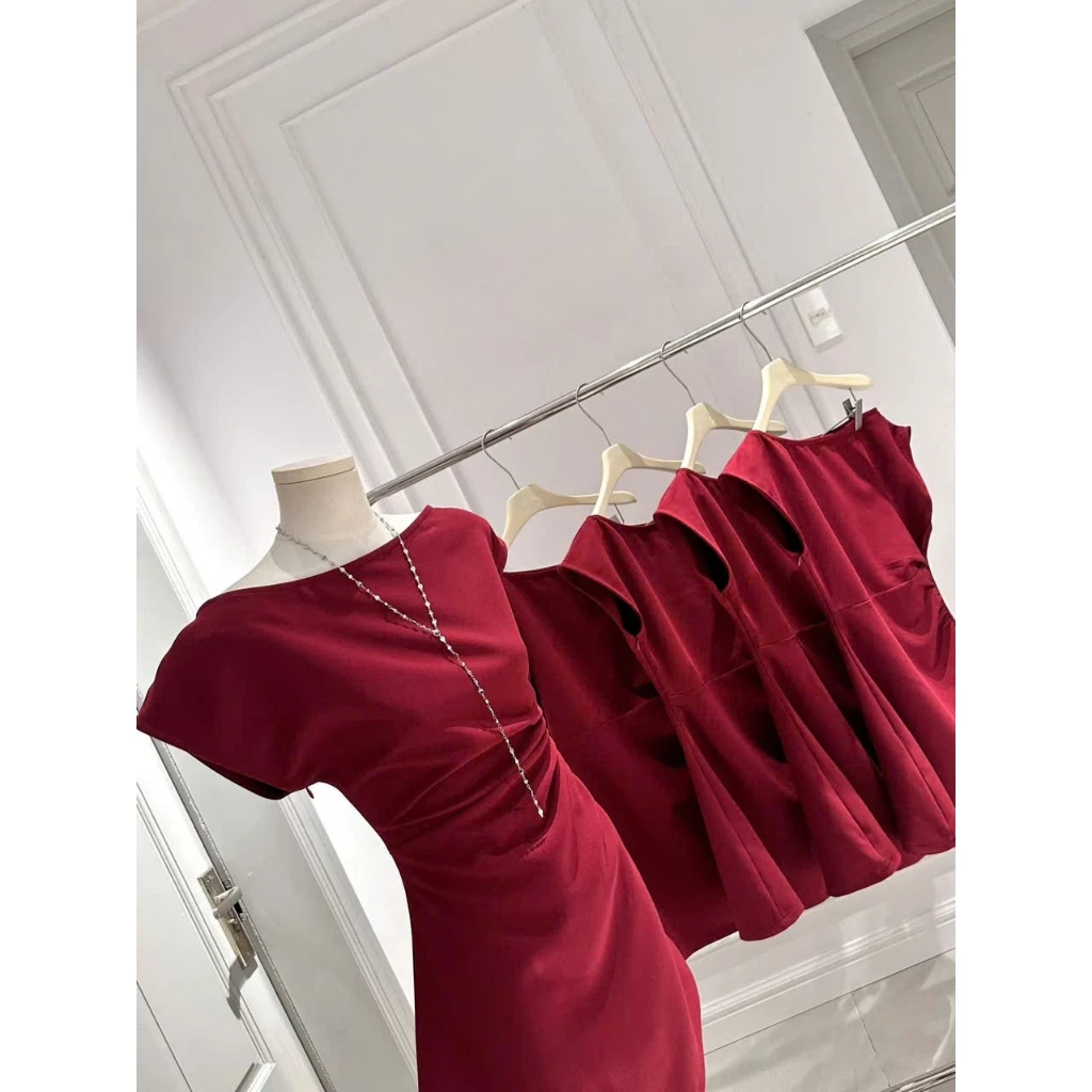Váy body lệch vai dáng ngắn màu kem, Đầm dự tiệc sang chảnh Logastore_L194_thumbnail_3
