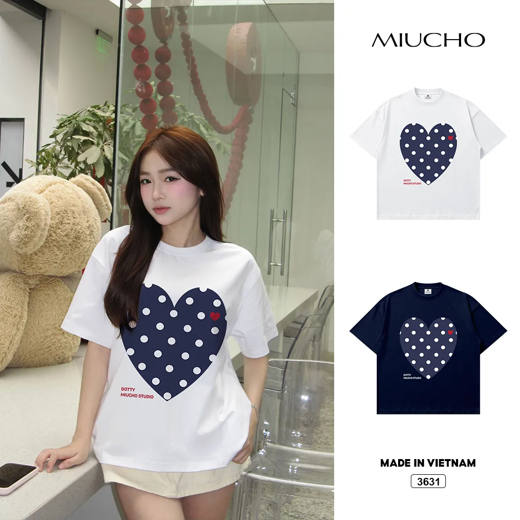 Áo thun boxy nữ phong cách đáng yêu dễ thương Miucho 3631