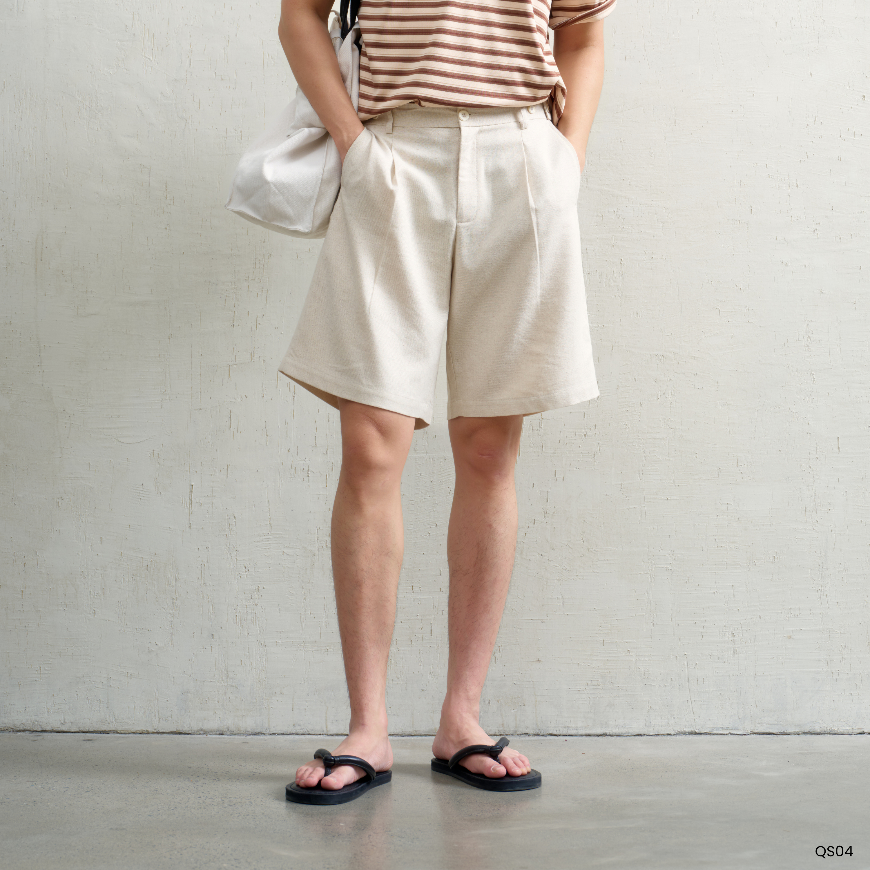 Quần Short Cạp Hybrid Rico Vải Linen Form Ngang Gối