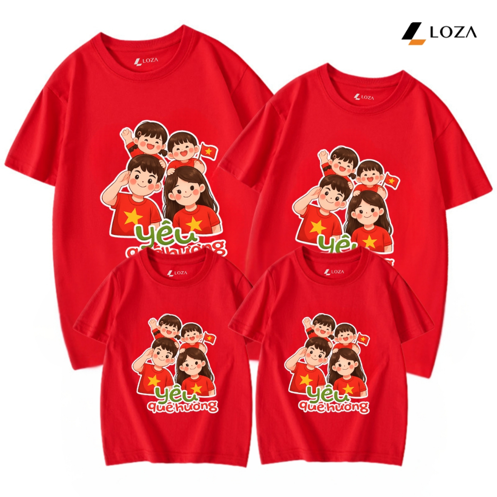 Áo phông gia đình in 4 người hình 