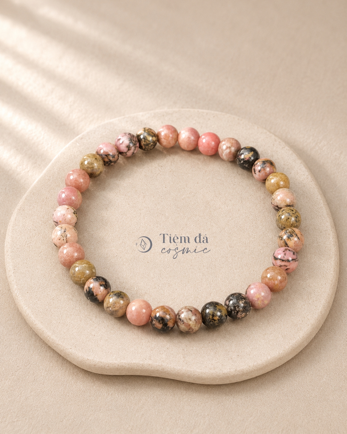 Vòng Tay Rhodonite Đá Tường Vy