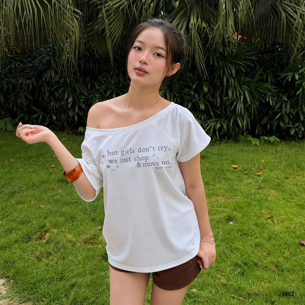 Áo thun form rộng lệch vai thiết kế basic Miucho 3902_thumbnail_4