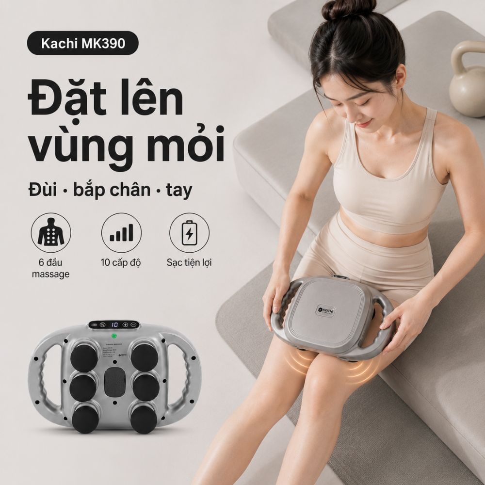 Máy Massage 6 Đầu Rung Kachi MK390 Chạy Pin - Giải Pháp Thư Giãn Tối Ưu Cho Cơ Thể_thumbnail_5