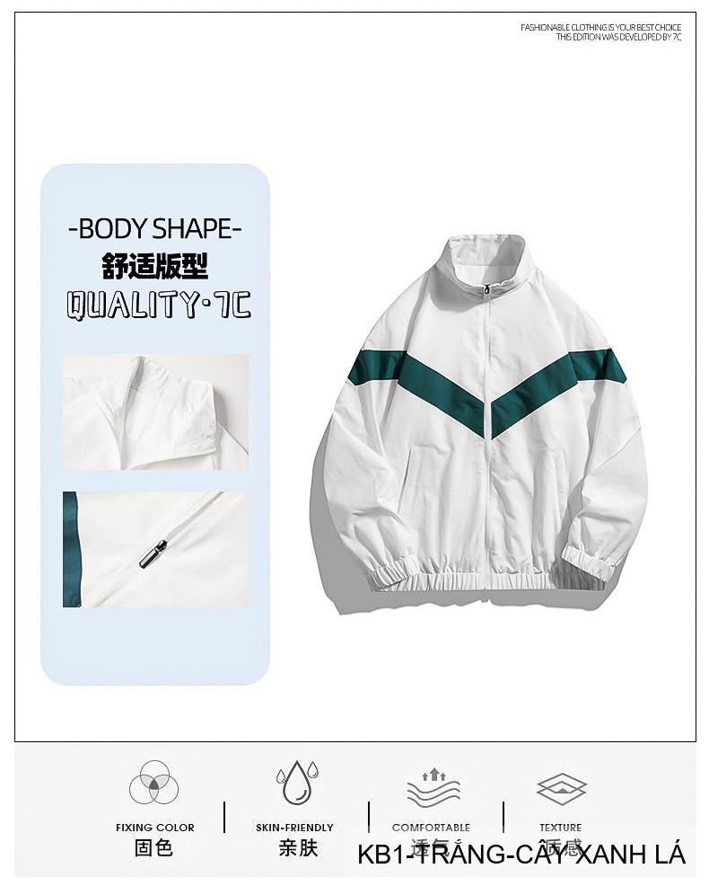 KB1 - Áo khoác nam thể thao phối màu năng động, form rộng rãi, mùa xuân thu_thumbnail_11