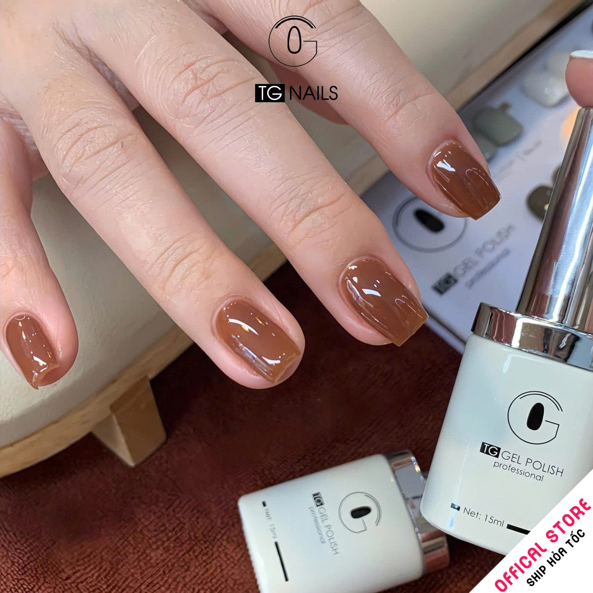 Sơn móng TG Nails gel. Khối lượng tịnh: 10g/ lọ. Nhãn hàng TG nail gel - Combo 12 màu Nâu CAFE_thumbnail_7