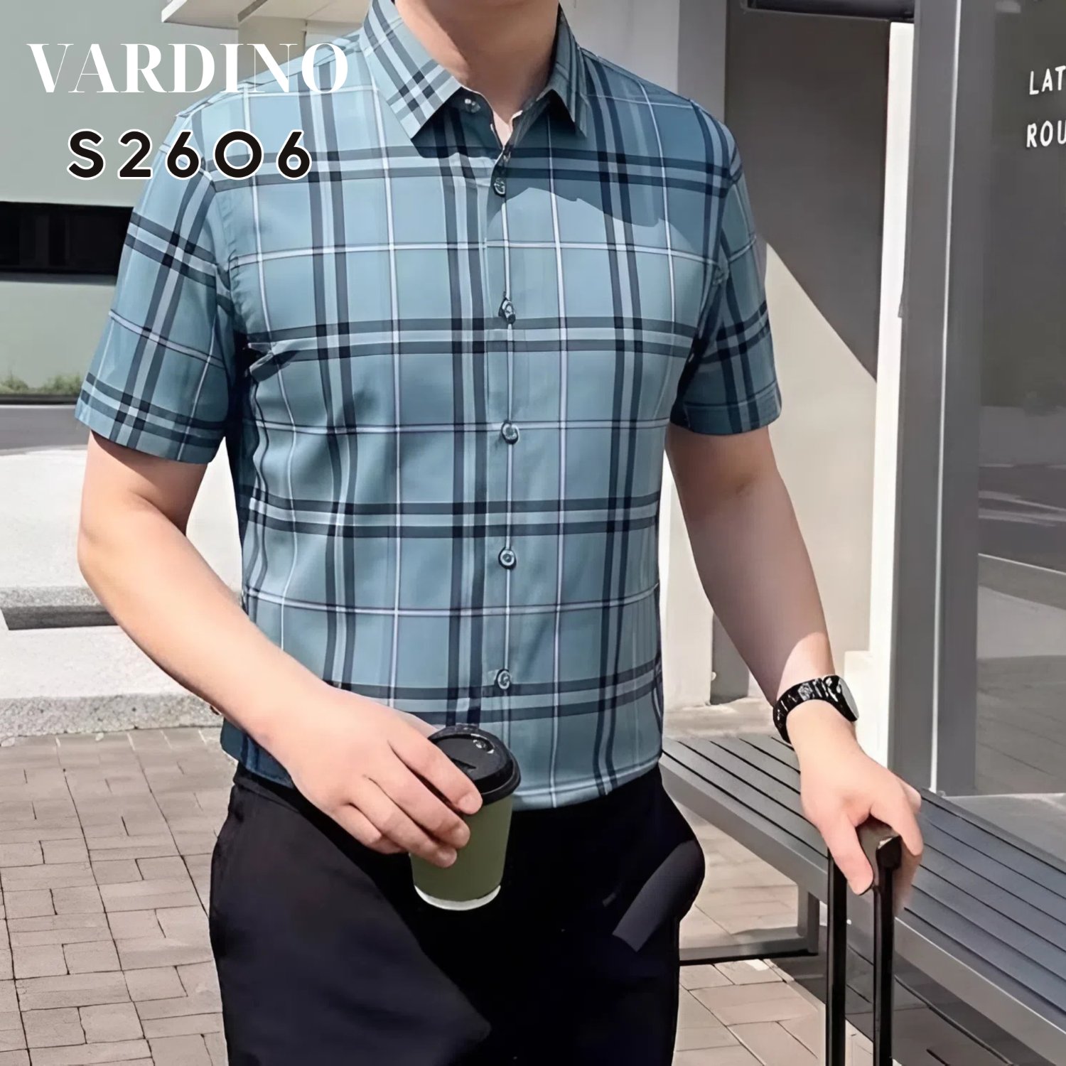 Sơ mi kẻ ngắn tay Vardino S2606_thumbnail_1