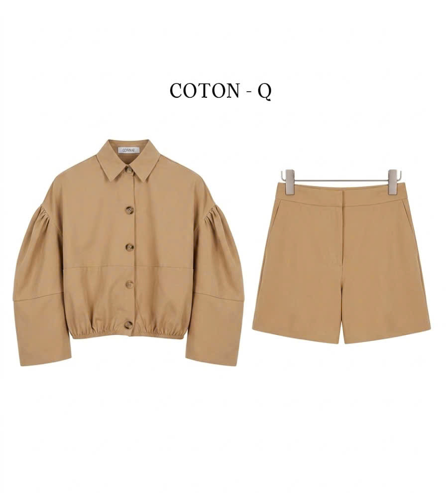 HJ60 Set áo nâu bo chun + quần
