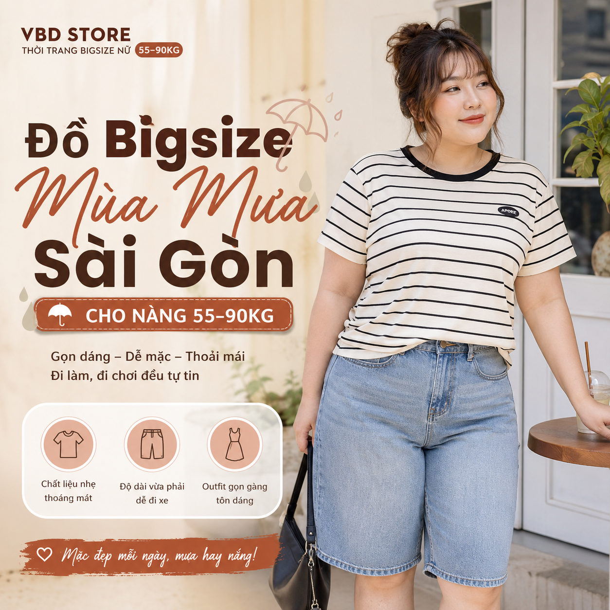 Đồ Bigsize Mùa Mưa Sài Gòn Cho Nàng 55–90kg