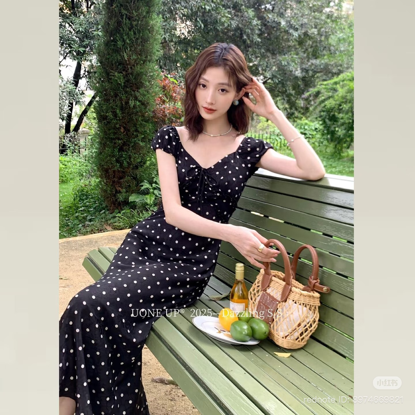Lucas - Váy chấm bi cổ tim tay hến chun vai chân xòe dáng maxi_thumbnail_6
