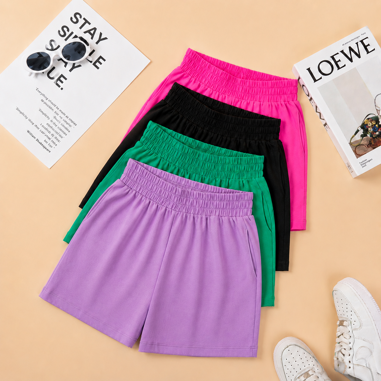 Quần đùi nữ mặc nhà - Quần đùi thun cotton cạp chun - LOZA QT7002