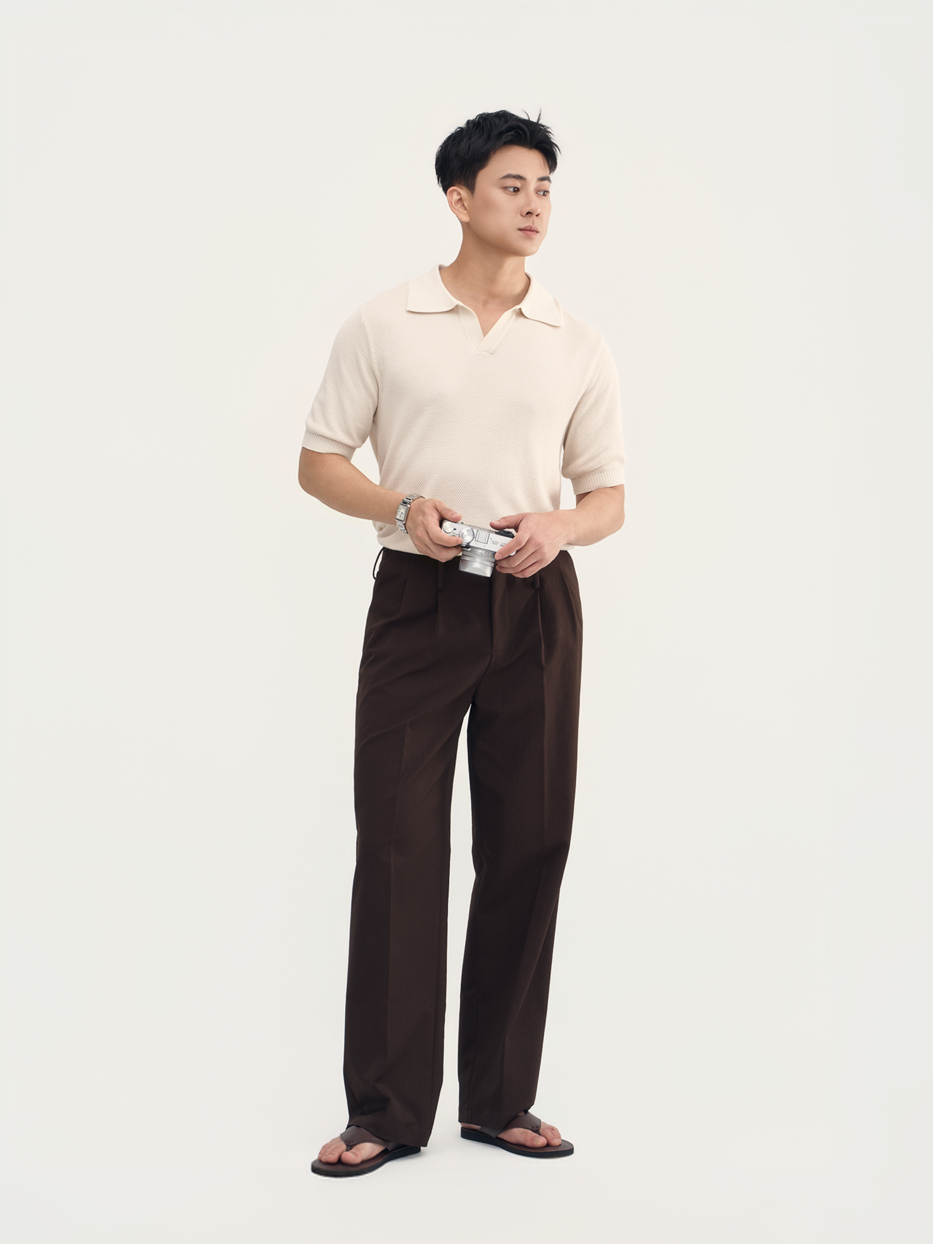Áo Polo Dệt Kim Nẹp V Swift Sợi Viscose Form Regular_thumbnail_3