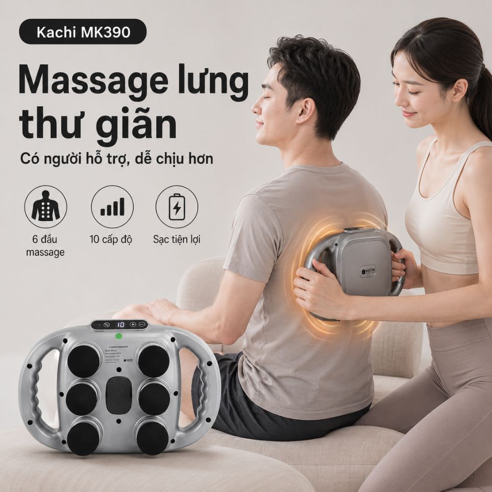 Máy Massage 6 Đầu Rung Kachi MK390 Chạy Pin - Giải Pháp Thư Giãn Tối Ưu Cho Cơ Thể_thumbnail_2
