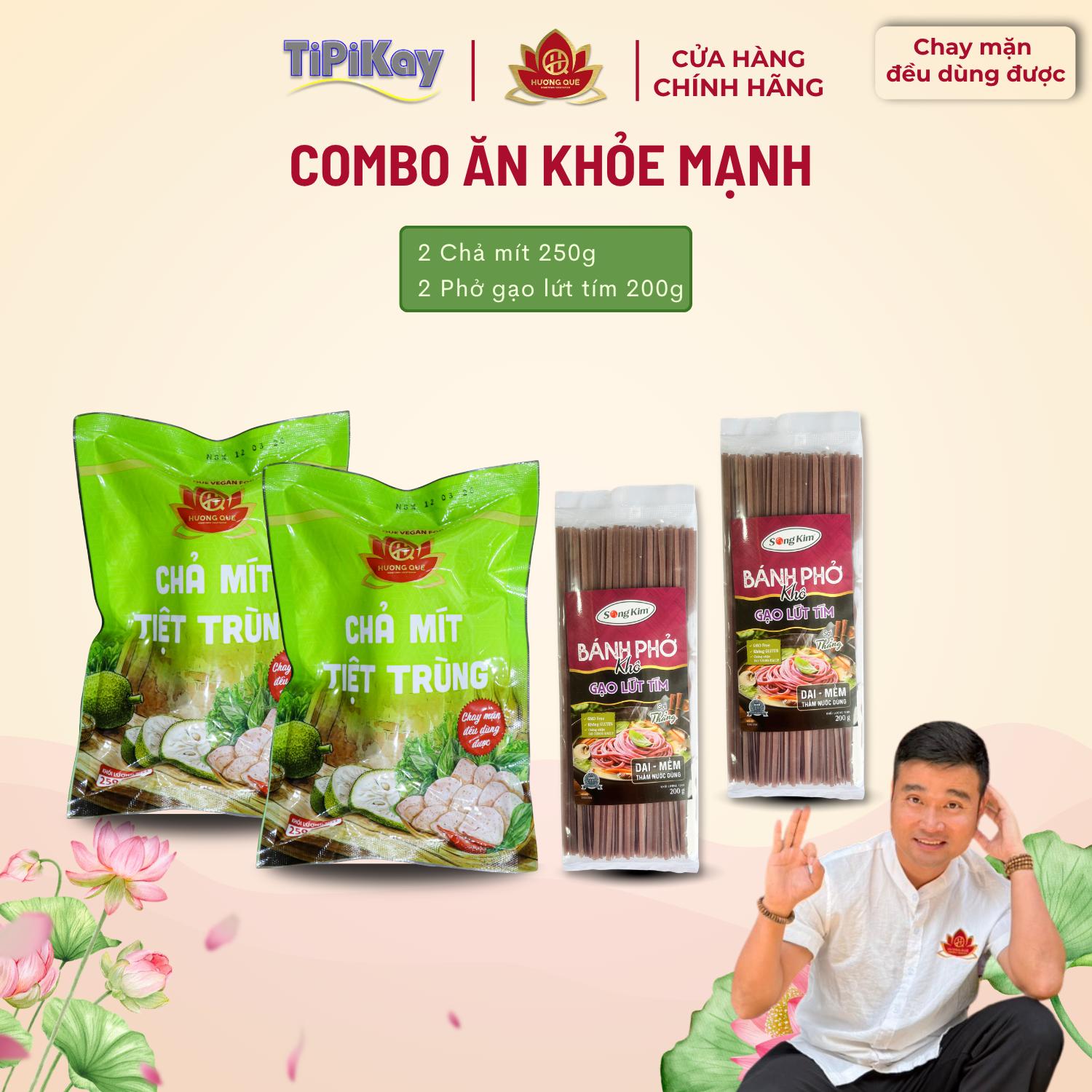[Combo 4 món] 2 Chả Mít 250g + 2 Bánh Phở Khô Gạo Lức Tím 200G CBTP-2CM2BP