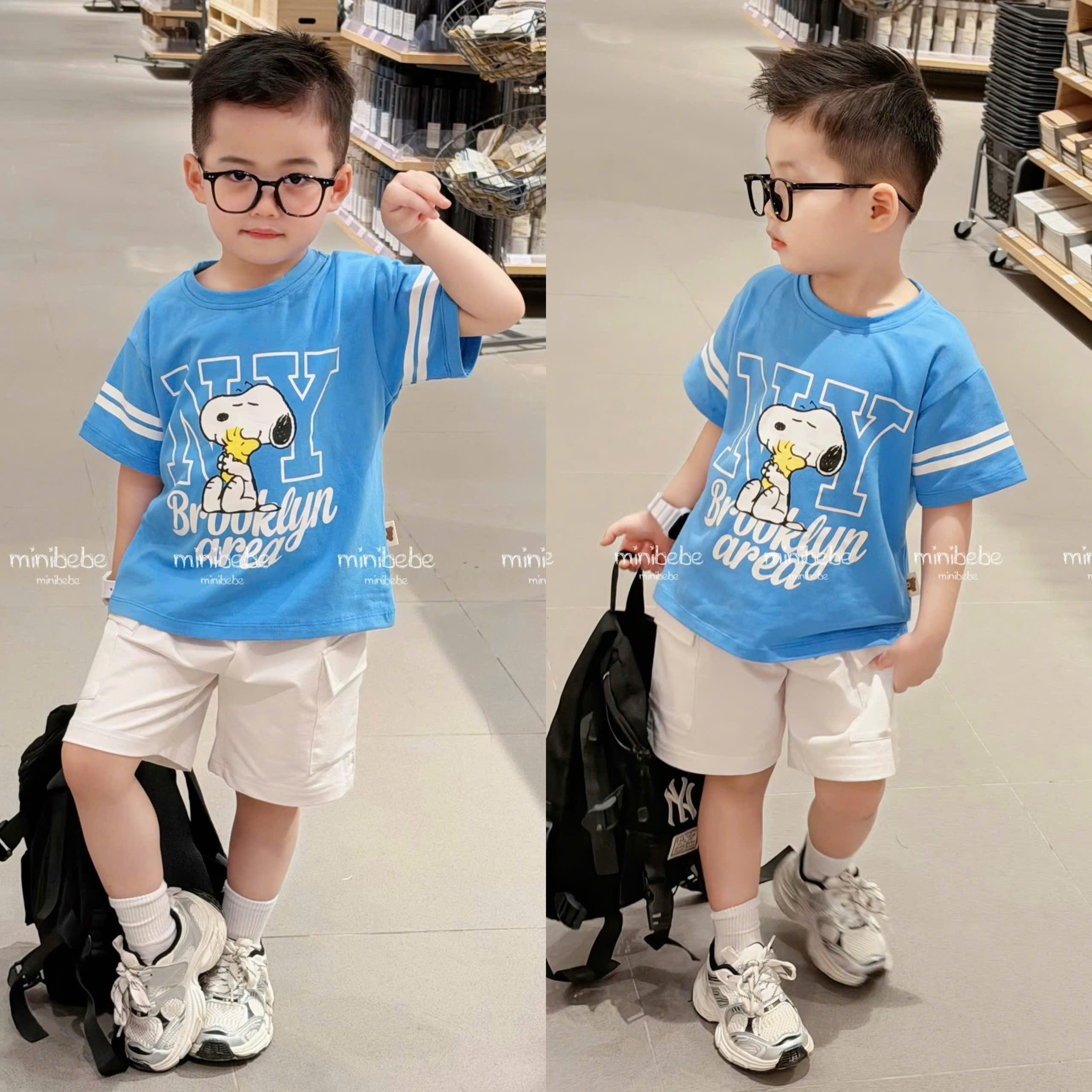 A12 BỘ CỘC ÁO XANH CHÓ SNOPPY NY - A117.1797