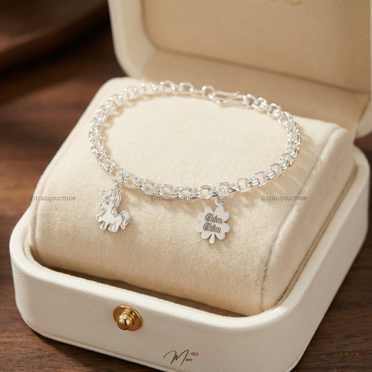 B71 - Lắc tay họng kép mix charm cho bé
