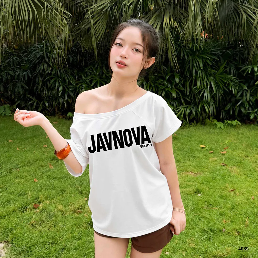 Áo thun nữ form rộng lệch vai phong cách cá tính Miucho 4089_thumbnail_3