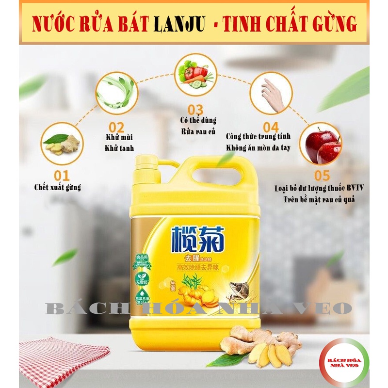 Nước Rửa Bát Trung Quốc, Nước Rửa Bát Gừng Chuẩn Nội Địa Trung, Hàng Nhập Khẩu, Tặng Rẻ Rửa Bát_thumbnail_2