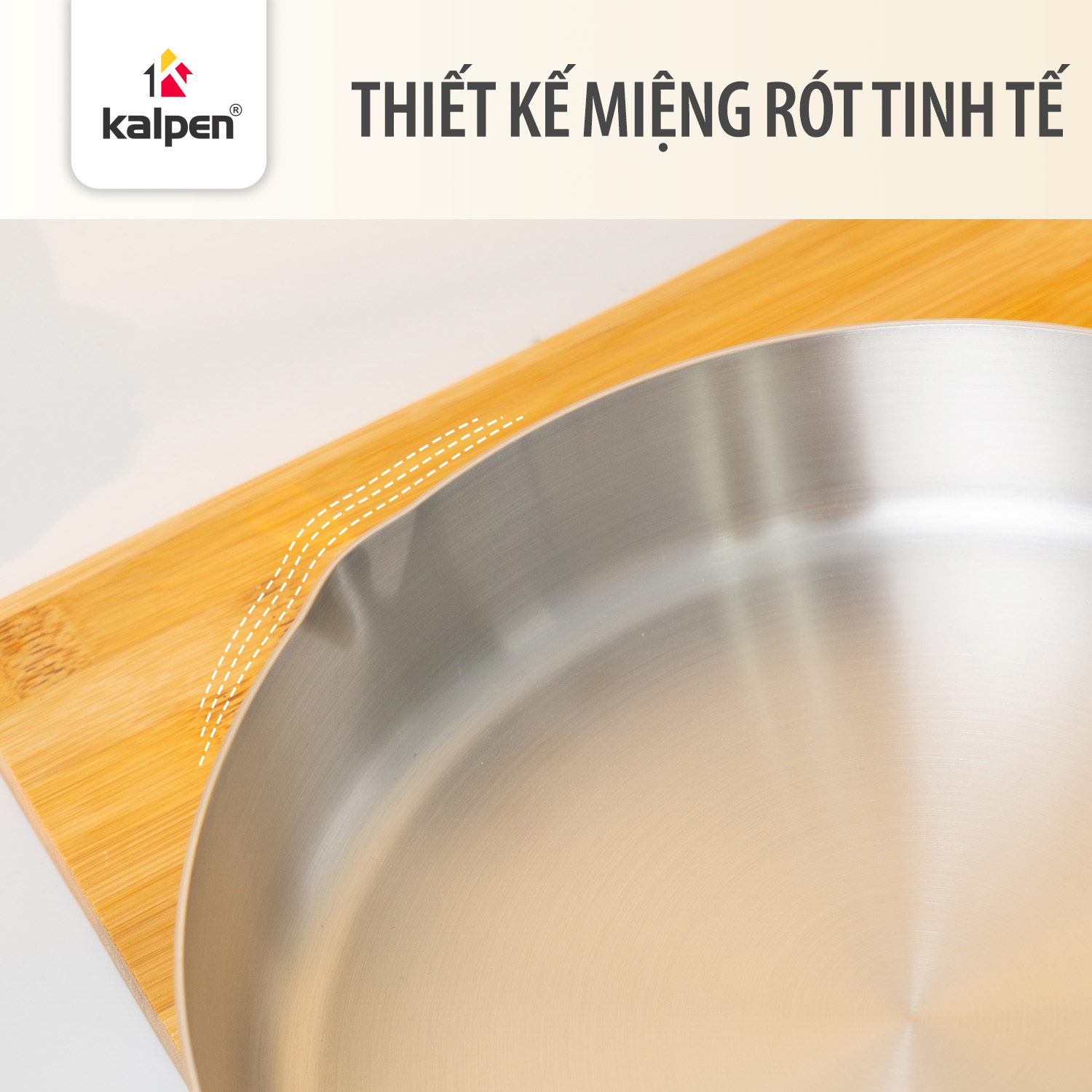 Chảo đúc liền khối có miệng rót, không vung kính bằng inox 304_thumbnail_7