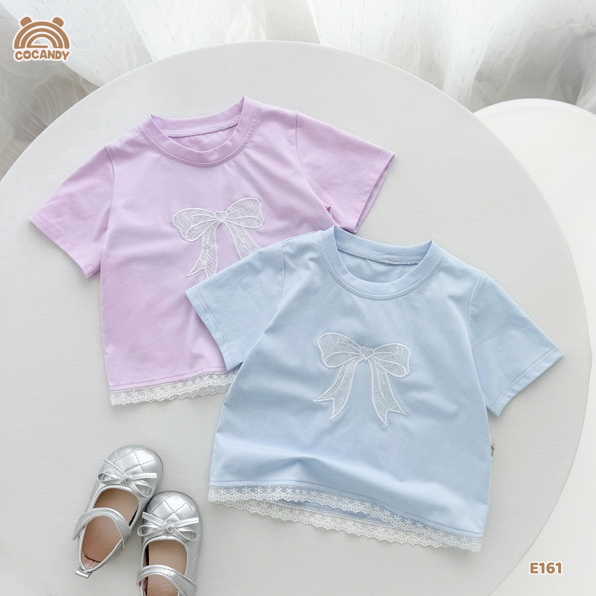 Áo cộc cotton XANH thêu nơ_thumbnail_1