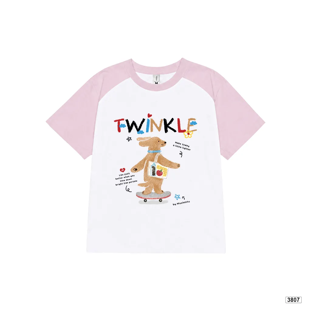 Áo babytee raglan Twinkle Teddy Cartoon phong cách trẻ trung dễ thương Miucho 3807_thumbnail_0