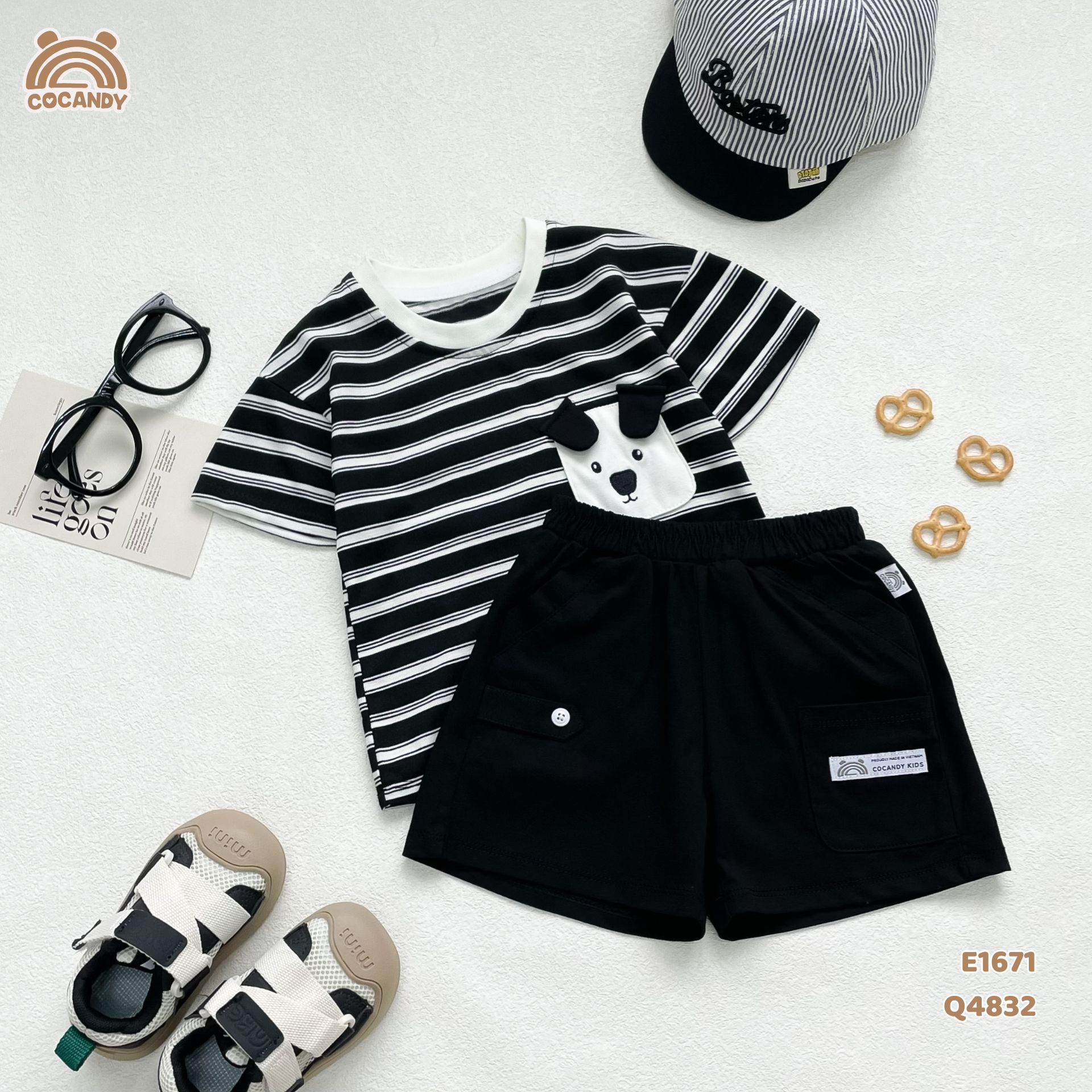 Quần cộc cotton ĐEN túi ốp_thumbnail_7