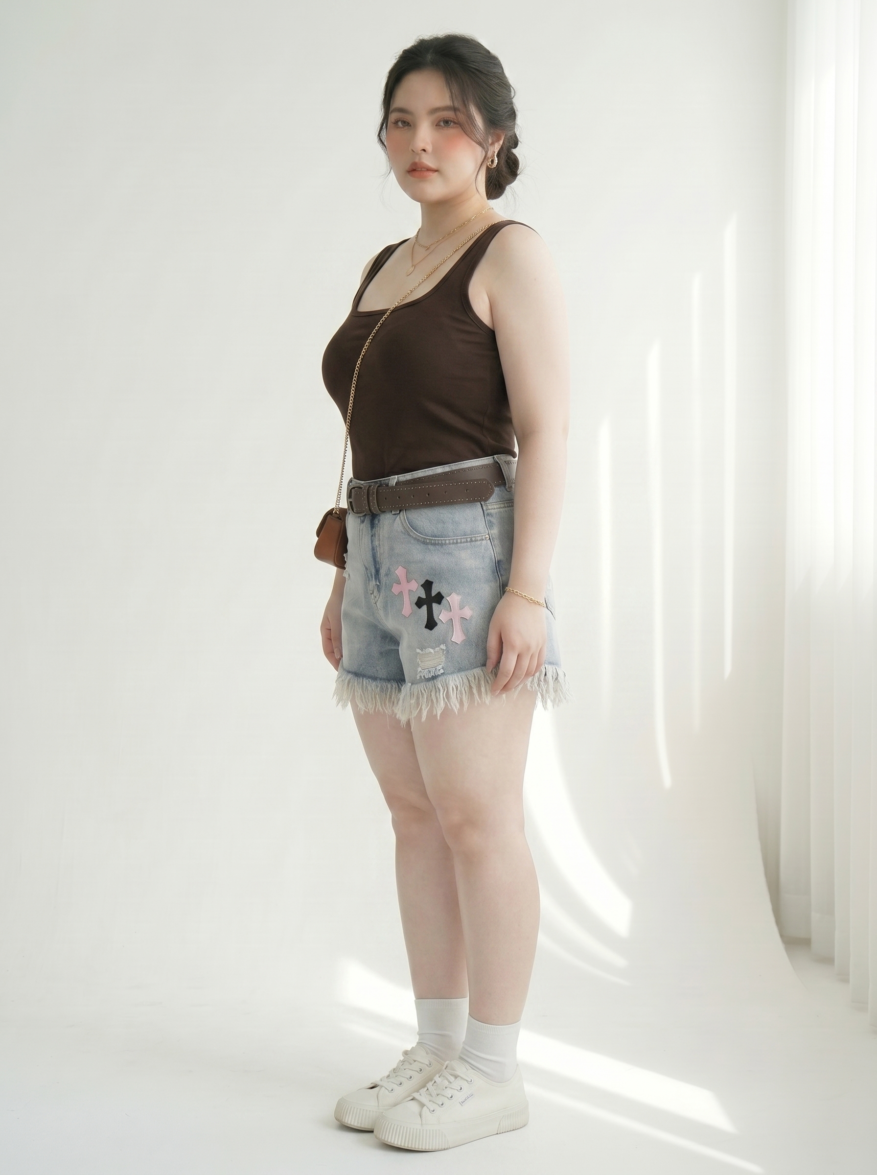 Quần Short Jean Thêu Chữ Thập Bigsize Dễ Mặc, Dễ Phối - Xanh Jean - Size 30-35 - T-QSJ1319_thumbnail_3