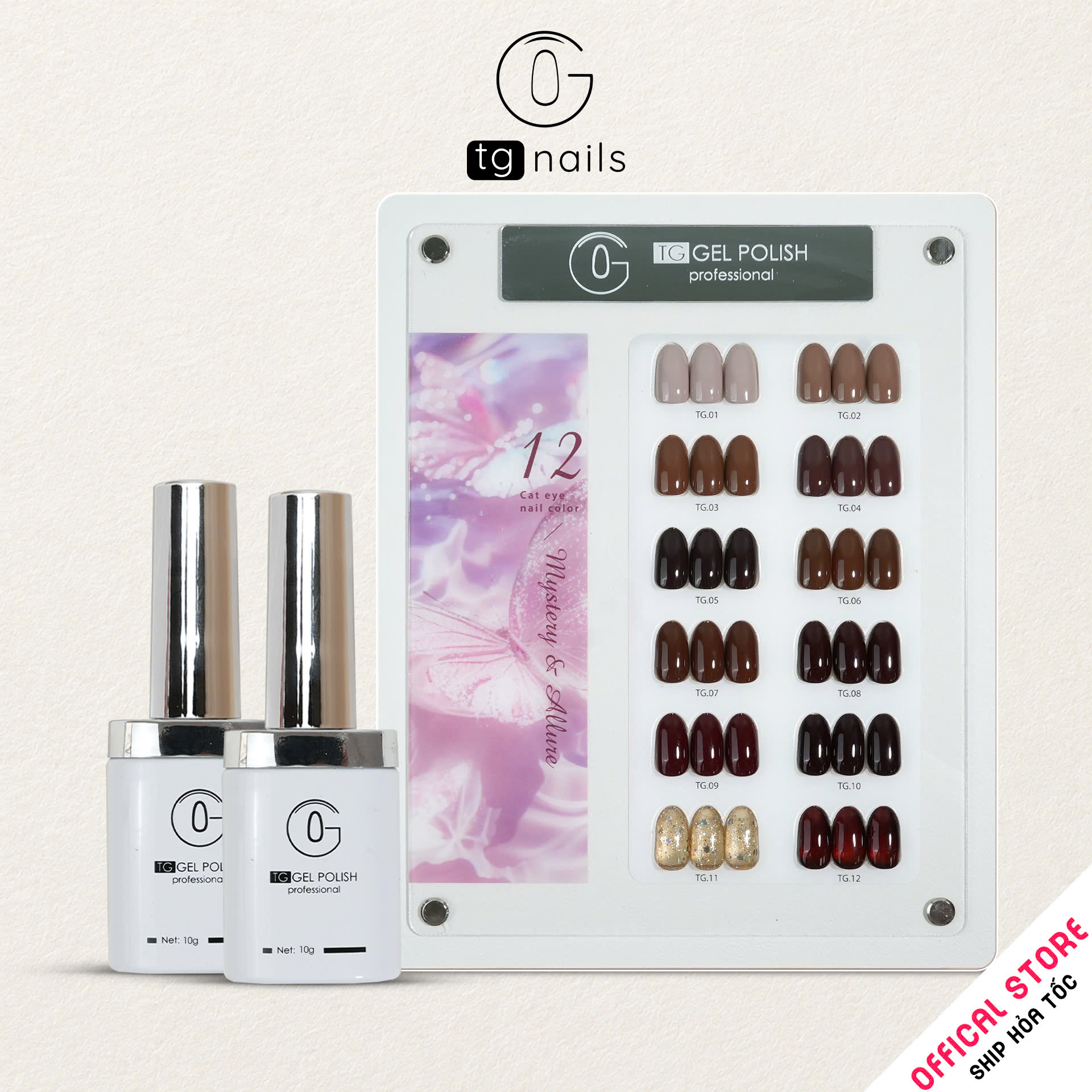 ComBo 12 màu Nâu Socola TG Nails kèm bảng màu