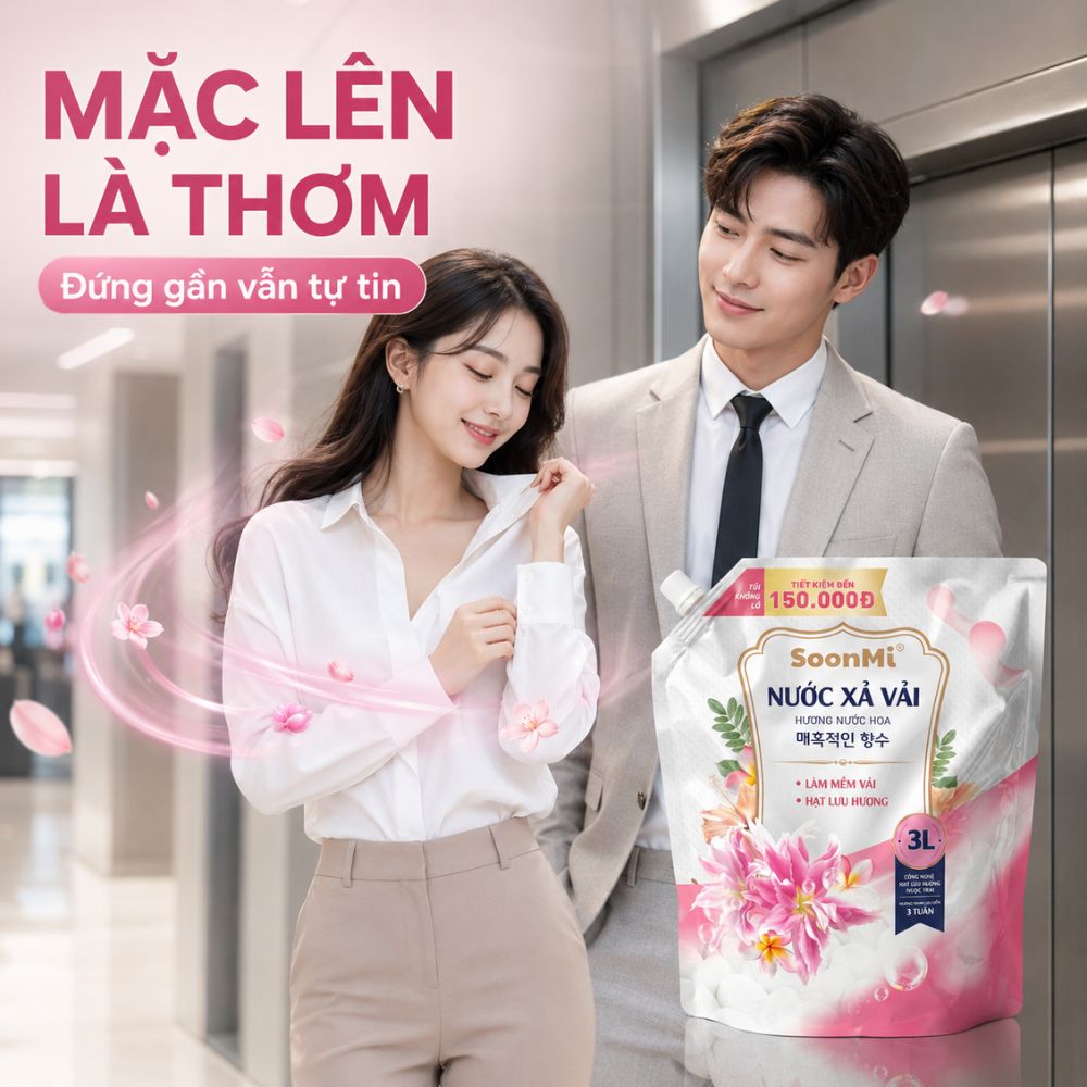 Nước Xả Vải Soonmi 3kg - Hương Nước Hoa -  Bí Quyết Quần Áo Mềm Mại, Ngát Hương Suốt 3 Tuần_thumbnail_7