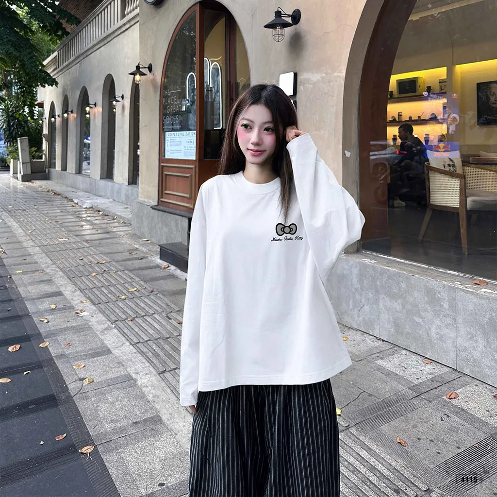 Áo thun nữ tay dài form boxy basic dễ phối Miucho 4115_thumbnail_4