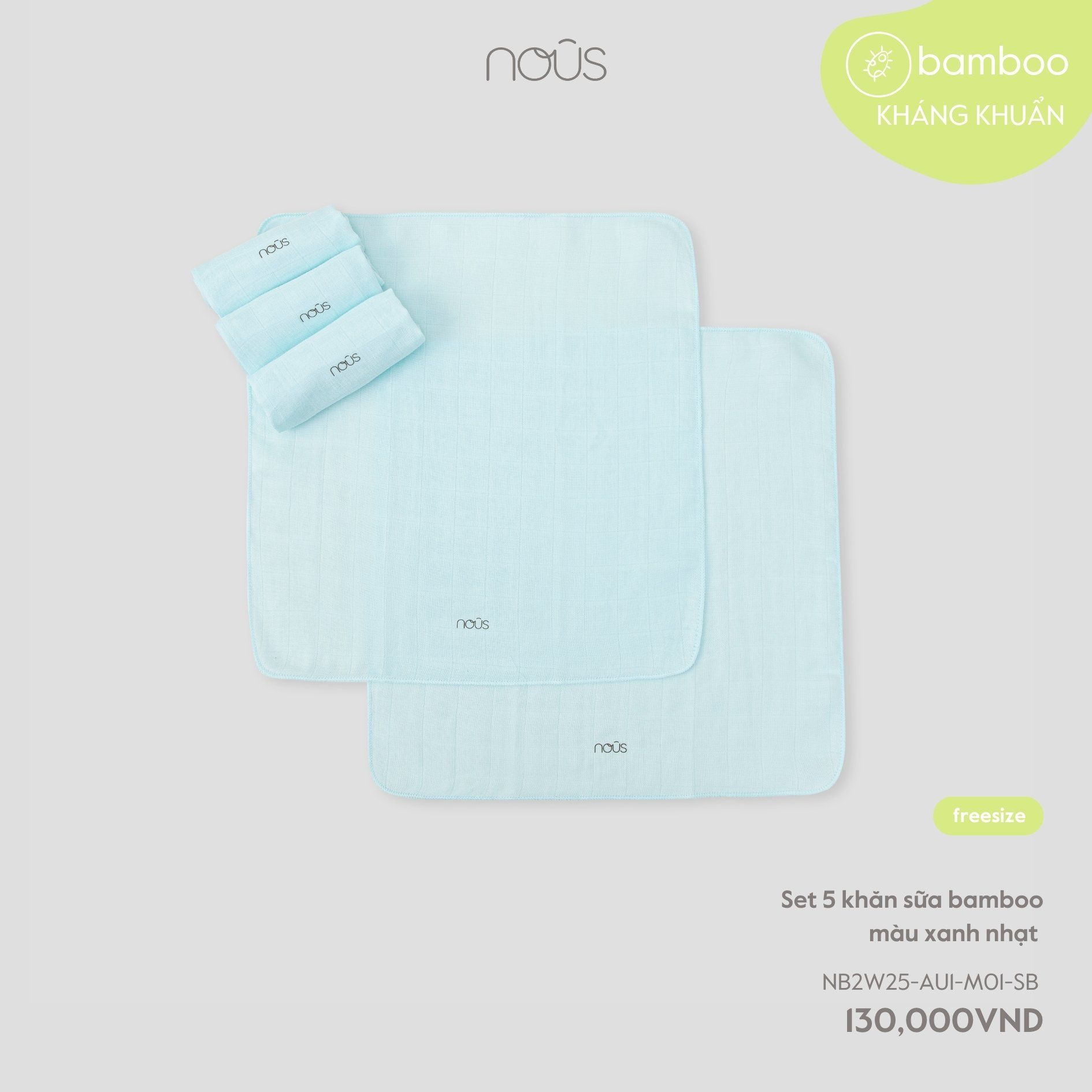 Hộp 5 khăn sữa Bamboo NOUS_thumbnail_1