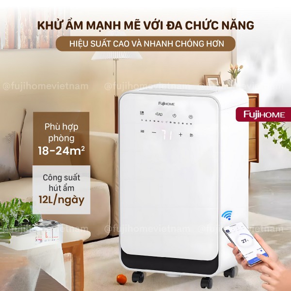 Máy hút ẩm dân dụng DH12NEW ( kết nối điều khiển wifi từ xa qua App điện thoại)_thumbnail_1